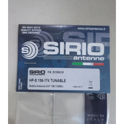 SIRIO ANTENNA HP-S 136-174 MHz TUNABLE UHF 