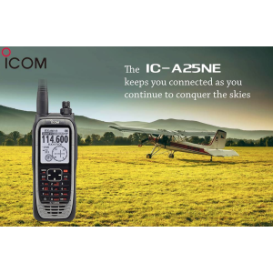 ICOM IC-A25NE #73 VHF AIR BAND TRANSCEIVER.