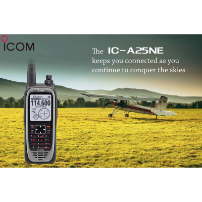 ICOM IC-A25NE #73 VHF AIR BAND TRANSCEIVER.